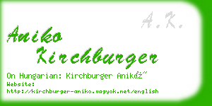 aniko kirchburger business card